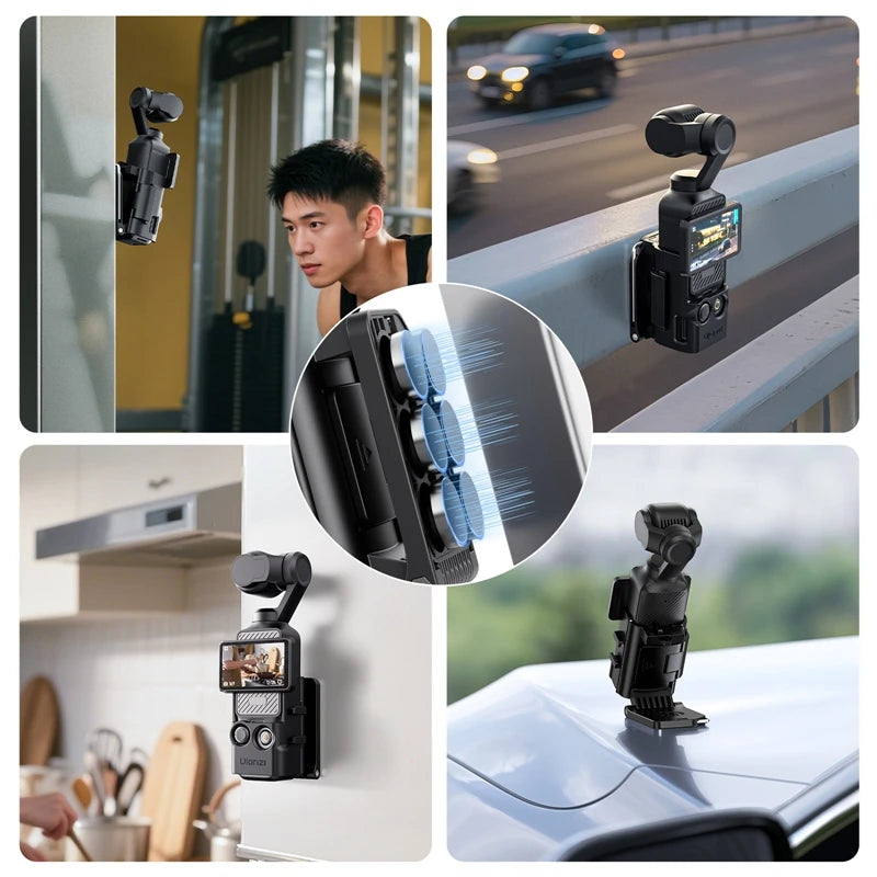 Ulanzi PK15 Pocket 3 4 Magnetic Mount Stand Frame For DJI OSMO Pocket 3 4 Accessory With Clod Shoe For Car Hoods Vlog Video Shoo
