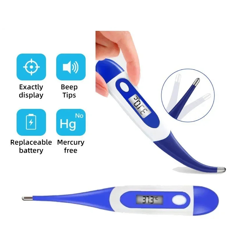 Household Adults Children Thermometers for Fever Thermometer Electronic Soft Head Digital Oral Armpit Temperature Measurement