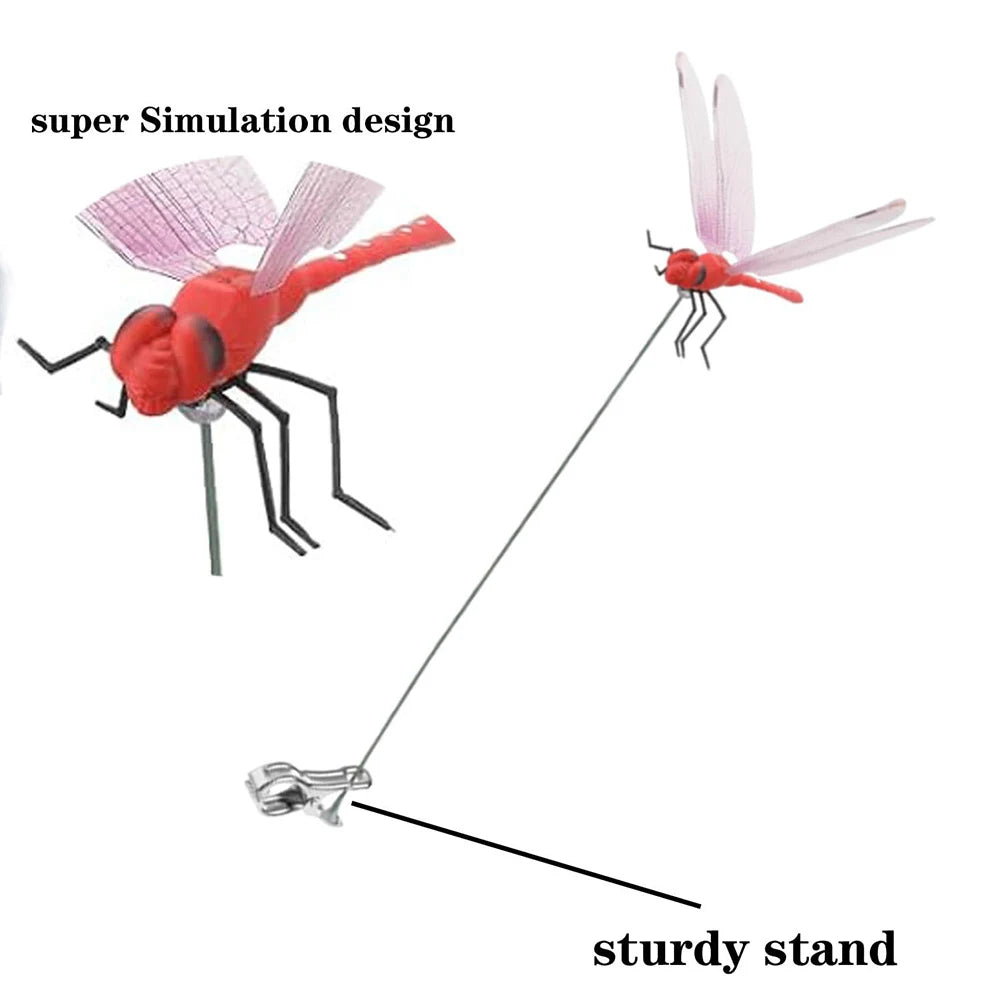 3-8PCS Simulation Dragonfly Clip 31cm Bug Deterrent Realistic Dragonfly Hat Clip Bug Repellent Dragonfly Home Garden Decor