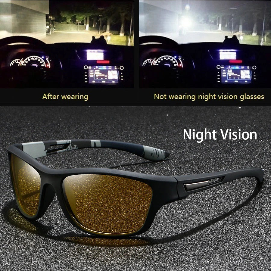 Fashion Vintage Square Frame Unisex Night Vision Glasses Reduce Visual Fatigue Lenses Anti-Glare Anti-Reflective Eyewear
