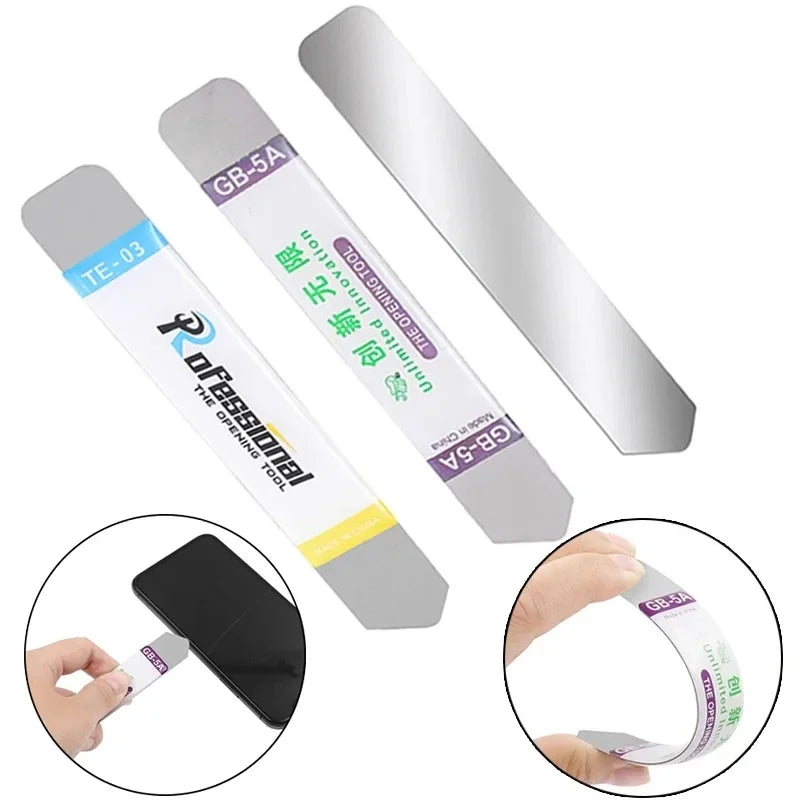 1-6Pcs Metal Flat Soft Blade Crowbar Pry Opener Repair Kit for Mobile Phone Broken Screen Glue Removal Battery Opening Tools