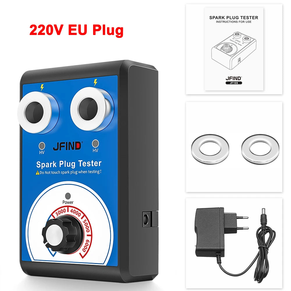 Spark Plug Tester Double hole Diagnostic Tool Car 12V Spark Tester 0-6000rpm Auto Engine Ignition Detector Tools