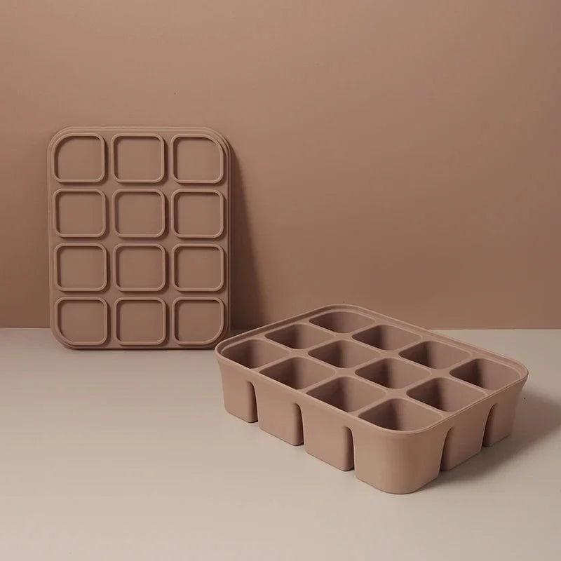 12 Grid Ice Cube Mold Silicone Ice Cube Tray Square Tray Mould Easy Release Silicone Ice Cube Forms Bar Kitchen Accessories