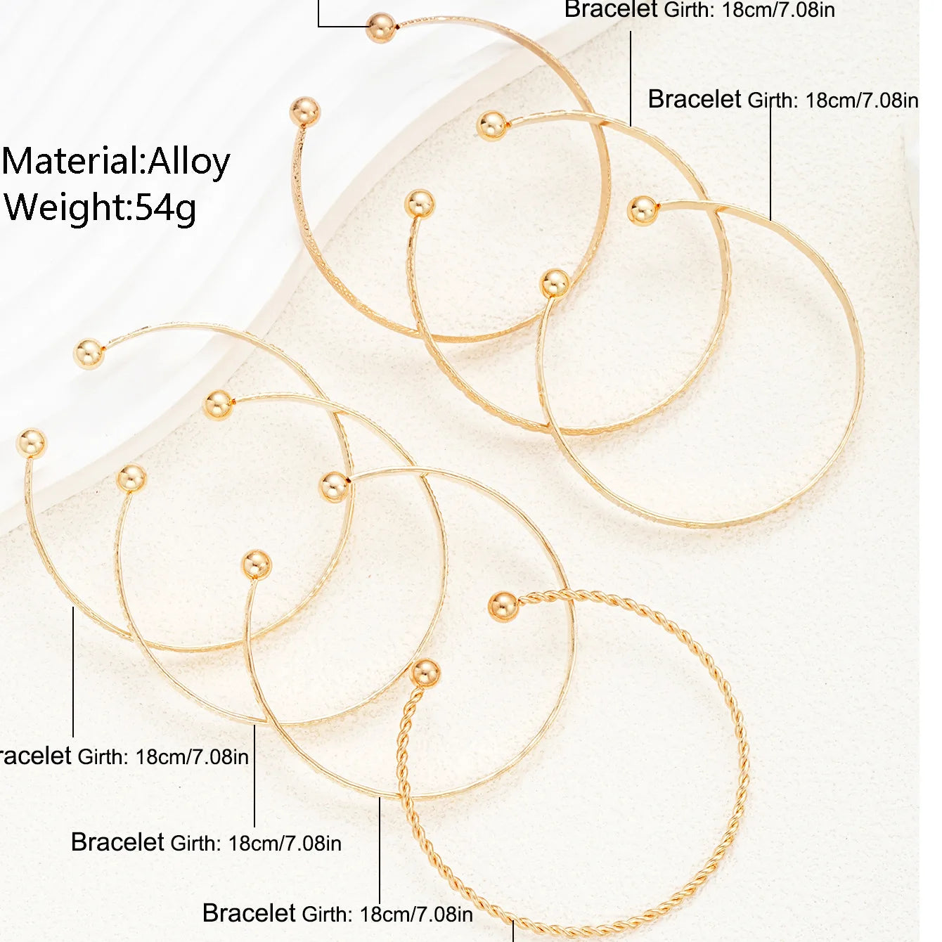 7Pcs Fashion Pattern Metal Cuff Bracelet Set For Women Elegant Gold Silver Color Open Bangle Female Trendy Party Jewelry
