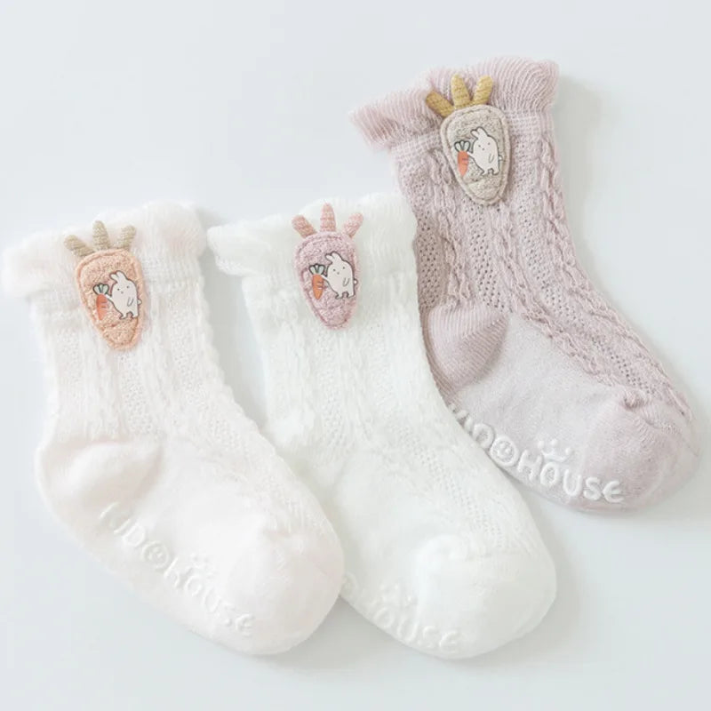 1 Pair Children Socks Girls Boys Baby Newborn Accessories Anti Slip Animals Kids Toddlers Gift Clothes Infant Breathable Cartoon