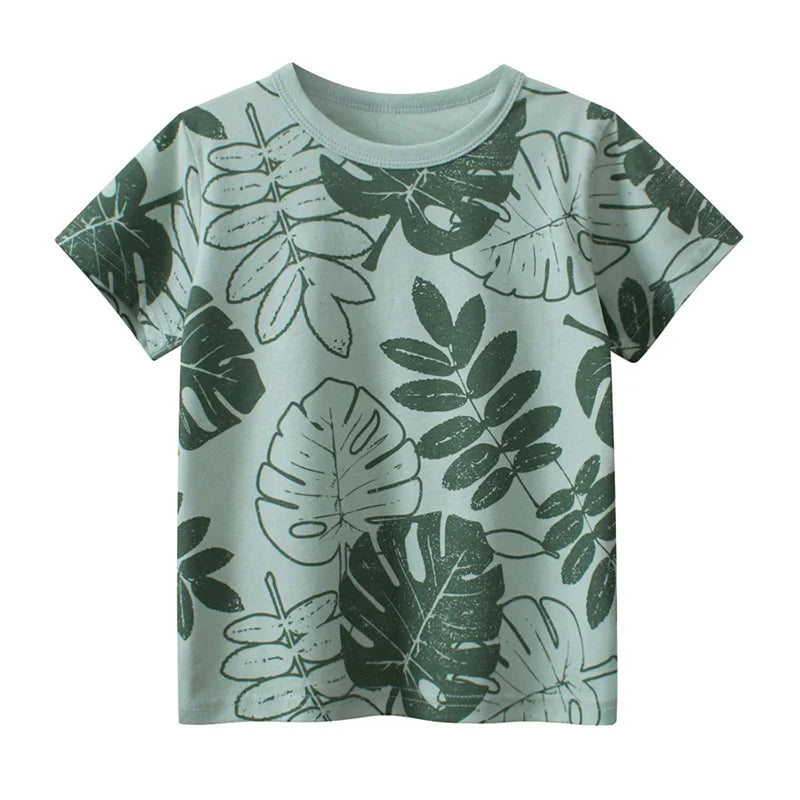 OLEKID 2025 Summer Children Boys Clothing Printed Cartoon Boys T-Shirts 2-8 Years Kids Baby Boy Tops Short Sleeve Toddler Tees
