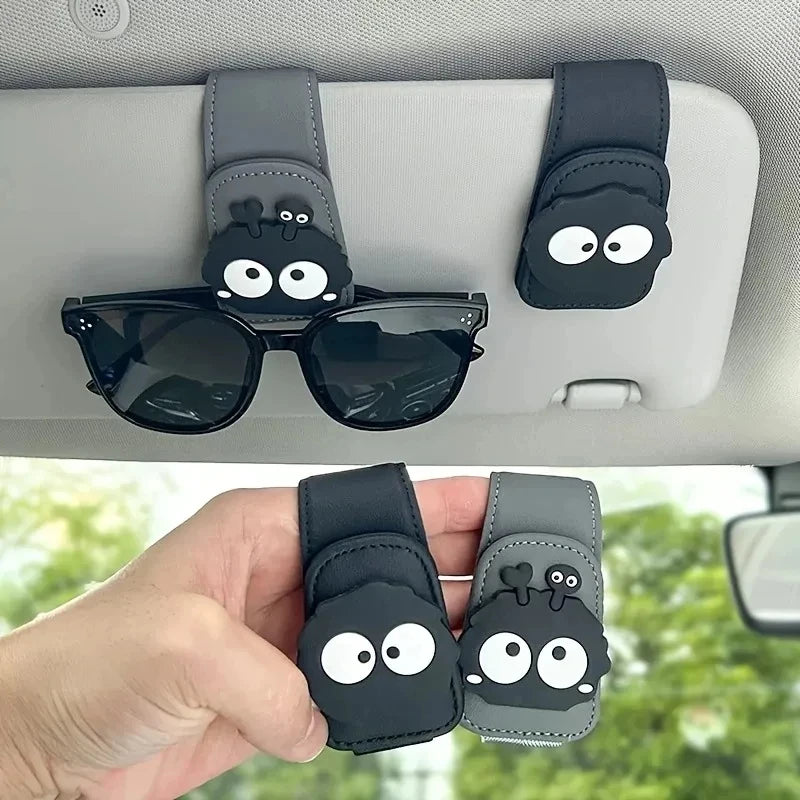 Auto brilclip Autozonneklep Opbergrek Multifunctionele Creatieve Magnetische Autozonnebrilhouder Brillenkoker