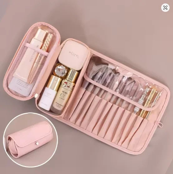 Women Makeup Brush Toiletries Organizer Waterproof Travel Make Up Storage Pouch Female Large Capacity Portable Cosmetic Case