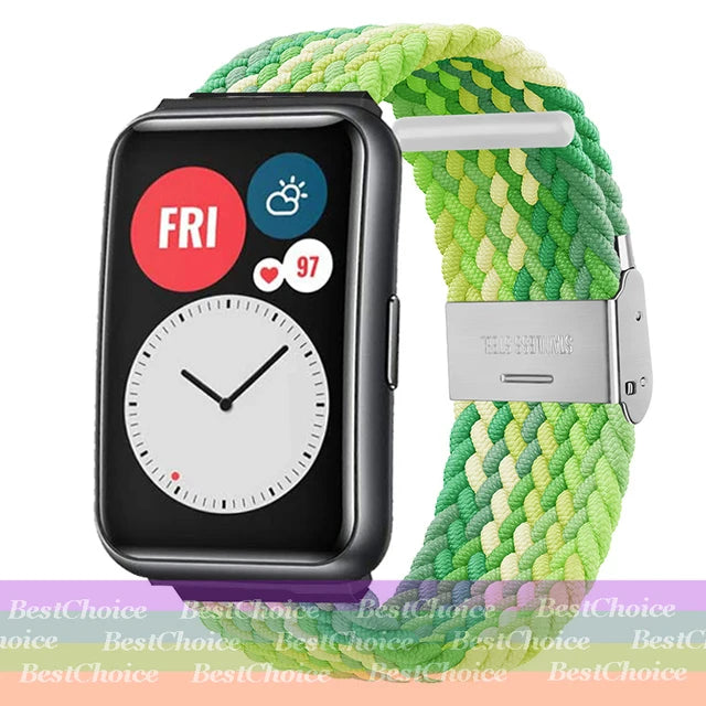 Nylon Braided Watch Strap for Huawei Watch Fit 3 Elastic Loop for Huawei Watch Fit 2 1Adjustable Band Bracelet Metal Connector