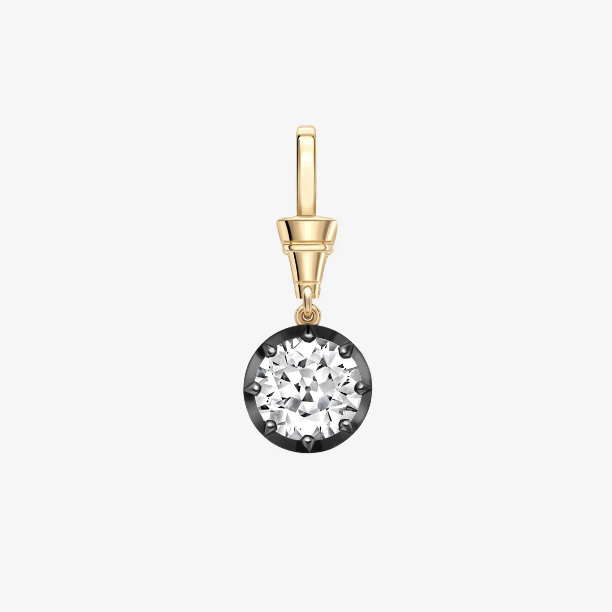 2026 Chic Black Gold Teardrop Oval Round Emerald Diamond Pendant Chain Stainless Steel Necklace Gothic Edgy Unisex Women Jewelry