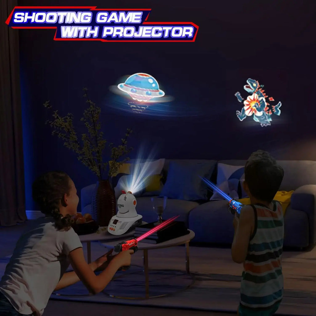 CSTAG Duck Hunting Shooting Game Kids Toy Infrared Laser Tag Gun Mini Pistol Projector Game Indoor Boys Girls Christmas Gifts