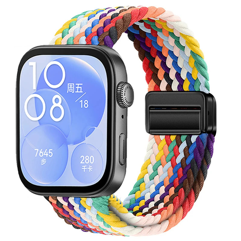 Magnetic Buckle Strap for Huawei Watch Fit 3/4/4 Pro Nylon Loop Bracelet Correa for Huawei Watch Fit 5/Fit 5 Pro Smart Wristband