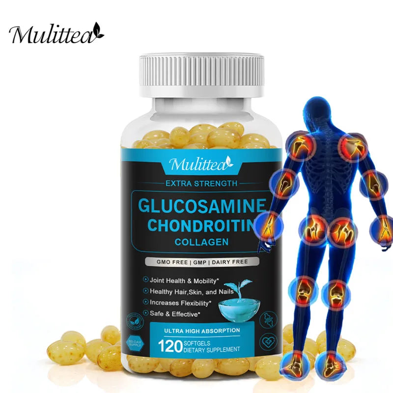 Mulittea Glucosamine Chondroitin for help Joint & Knee Pain help Discomfort of Bones and Improves Joint Mobility