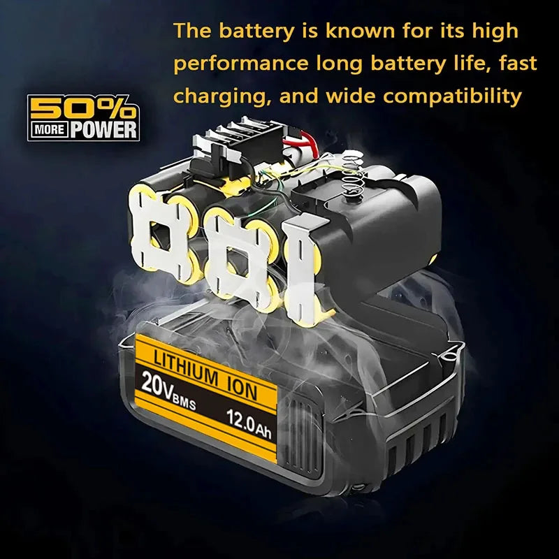20V MAX XR Lithium Battery Pack For DeWalt Power Tools Replacement Battery Compatible DCB200 DCB205 8.0Ah Rechargeable Battery