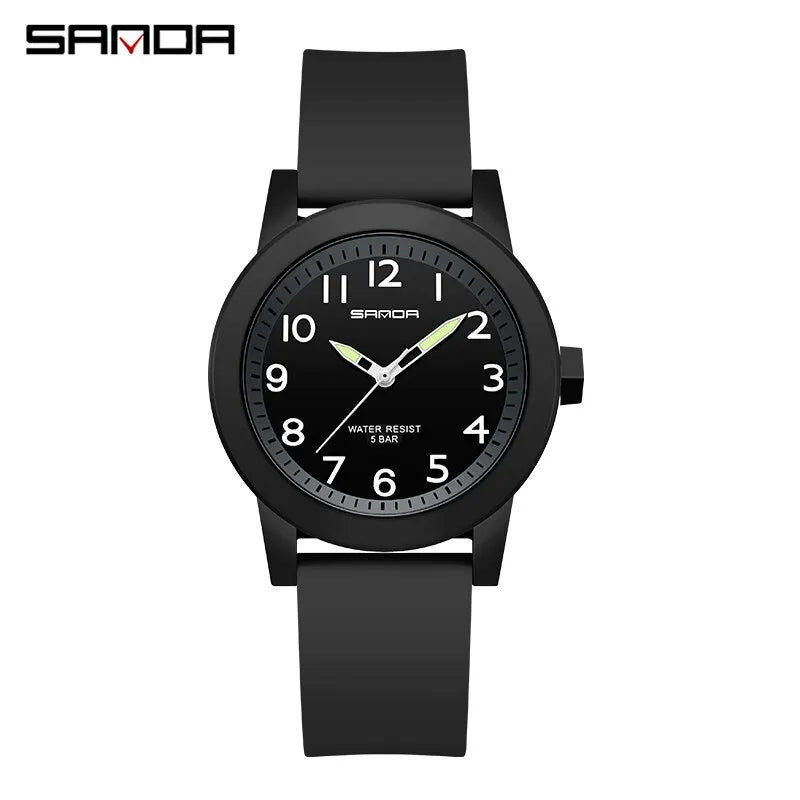 SANDA Women Watches Fashion Silicone Analog Quartz Wrist Watch Baseball Sports Waterproof Boy Girl Casual Clock Children Gifts