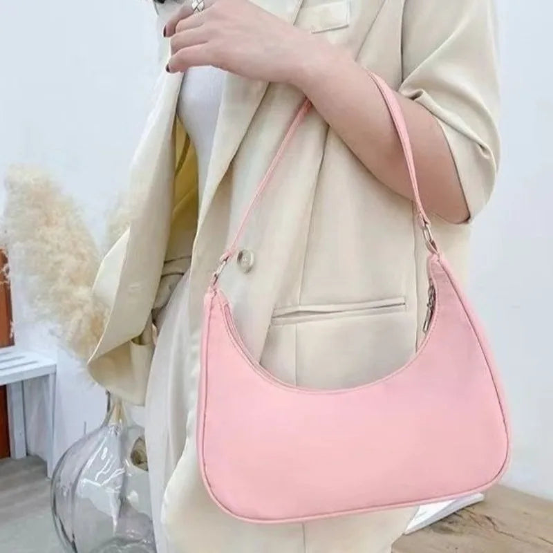 Women Bags Armpit Shoulder Bag Small Shoulder Purse Nylon Underarm Bags Clutch Women  Summer Simple Handbags