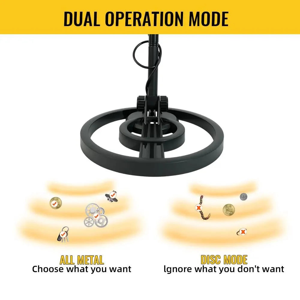 Professional Underground Metal Detector Multi-Mode Gold Detector Portable for Outdoor Treasure Hunting Beach Adventure Archaeological Metal Detecting Equipment