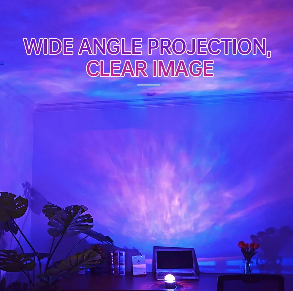 RGB Galaxy Aurora Projection Lamp USB Powered Remote Control Auto Rotate Star Night Light For Bedroom Home Theater Ornament
