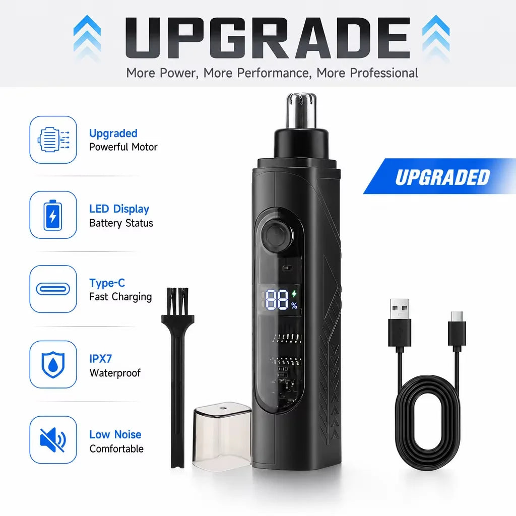 Rechargeable Nose Hair trimmer and Facial Hair remover for Men Nose Hair Shaver for nasal clearance - portable grooming tool for