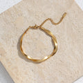 Gold Plated Waterproof Braided New Herringbone Chain Necklace Bracelets Set Wholesale Stainless Steel Jewelry For Women