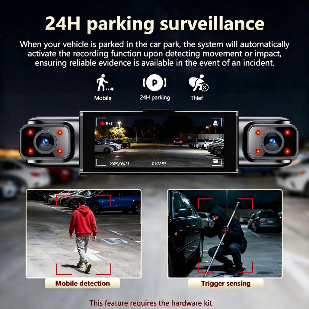 4 Channel 360° Dash Cam Black Box for Car Video Recorder DVR Camera FHD 1080P Night Vision Loop Recording 24H Parking Monitor
