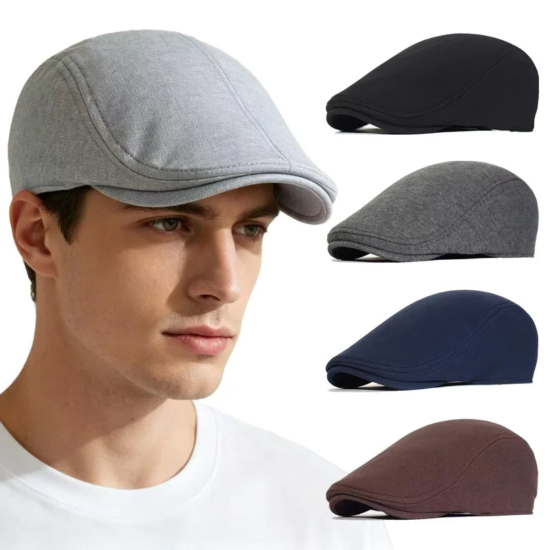 Cotton Newsboy Caps Men Women Hat Soft Casual Beret Solid Unisex Retro Hat Driver Flat Cap The waiter Cap