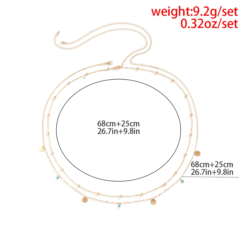 Spring Summer New Boho Minimalism Multilayer Waist Beads Women Fashion Geometric Sequins Belly Chain Sexy Body Chain Jewelry