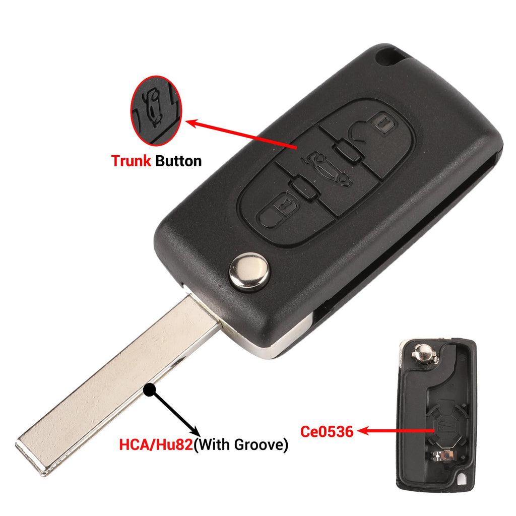 Jingyuqin 2/3 Buttons for Peugeot 207 307 308 407 607 807 For Citroen C2 C3 C4 C5 C6 Auto Remote key Case Va2/Hu83 CE0523 CE0536