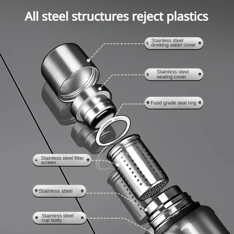 800-2000ML Stainless Steel Thermos Bottle Large Capacity Outdoor Water Bottle Covered Lifting Rope Tumbler Thermo Bottle