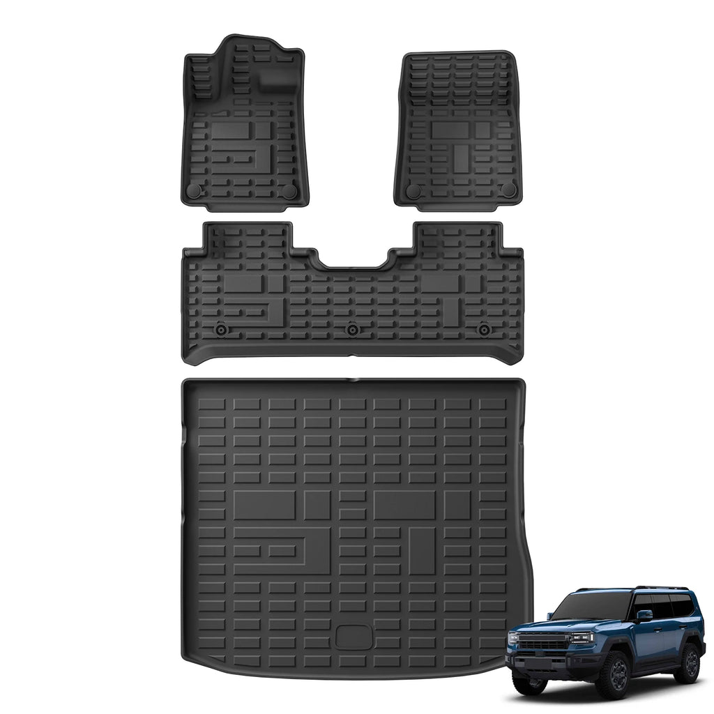 Smabee Left Drive for Jetour G700 2025‑2026 5‑Seat Car Floor Mats Cargo Liner Trunk Pad TPE 3D Foot Mat Accessories Black