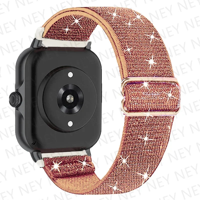 Shiny Elastic strap For Amazfit gts 4-3-2-2e-mini/bip-U-S-lite/Stratos 2 20mm/22mm band Bohemian Pride bracelet gtr-4-3-3pro-2e