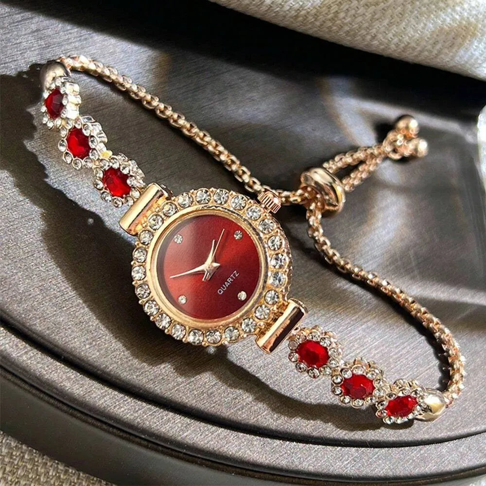 Fashion Rhinestone Women Watches Diamond Flowers Bracelet Ladies Quartz Wristwatch
