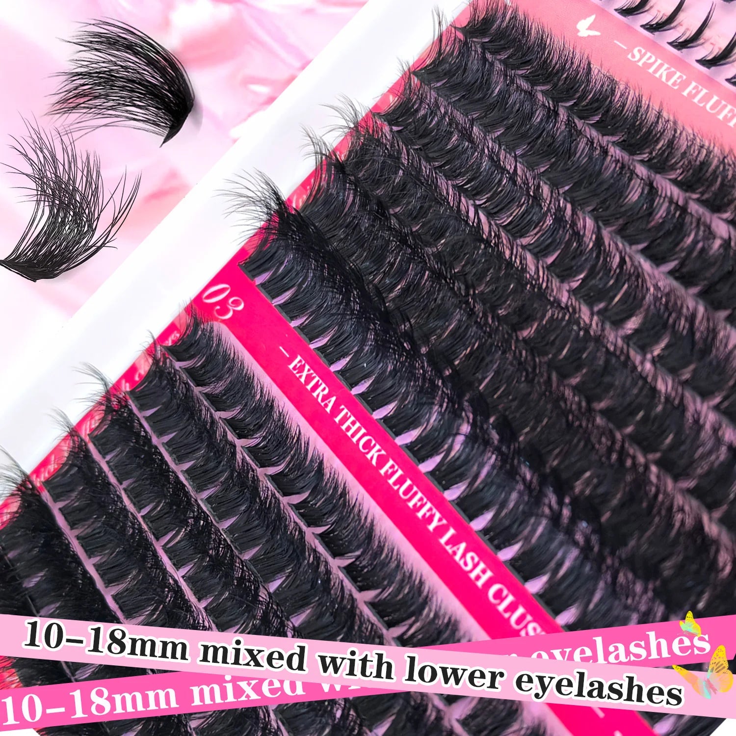 Show-Stopping Top & Bottom Lash Kit – 250/740 Cluster Shell Fluffy Volume, Mix-&-Match Lengths & Styles! Killer for Any Look