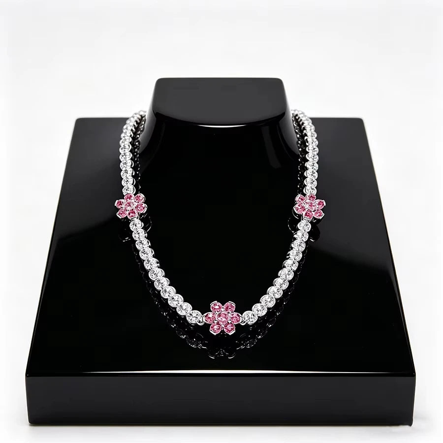 S925 silver clover thread lock bow necklace suitable for women's daily wear DIY exquisite jewelry gifts