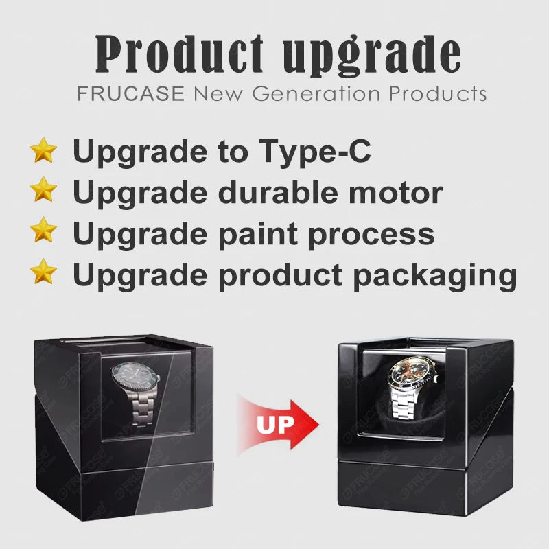 FRUCASE Upgrade Watch Winder For Automatic Watches Watch Box USB Cable 1+0/2+0/4+0