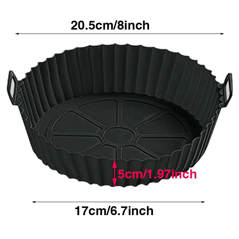 Silicone Air Fryer Liners Pot,Airfryer Basket Cooking Gadgets ,Reusable Baking Tray Non-stick Pizza Pan Oven Kitchen Accessories