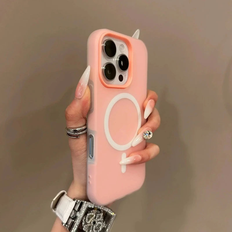 Luxury Candy Wireless Charge Matte Phone Case For iPhone 11 12 13 14 15 16 17 18 Pro Max Plus Air Magnetic Bumper Cover