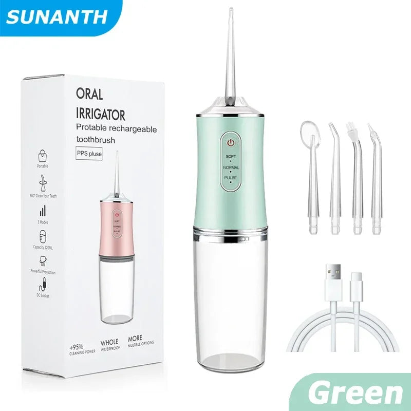 Oral Irrigator USB Fast Charging Type Oral Irrigator 3 Modes 4 Jet Tips Teeth cleaning machine PortableMouth Washing Machine