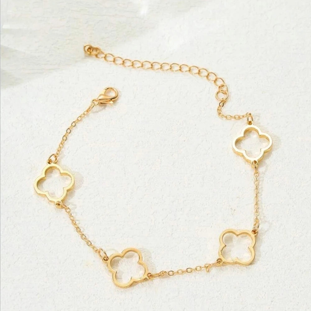 1pc Lucky Luxury Fashion Flower Decor Bracelet For Women For Daily Decoration Gifts for Friends Mom Gifts Party Favors Jewelry