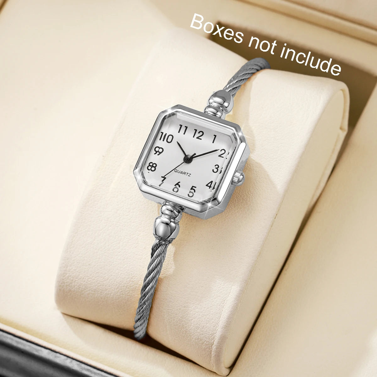 1/4PCS Fashion Square Roma Dial Women Quartz Watch Elegant Bracelet Strap Wristwatch Reloj Mujer Girls Clock Gift (Without Box)