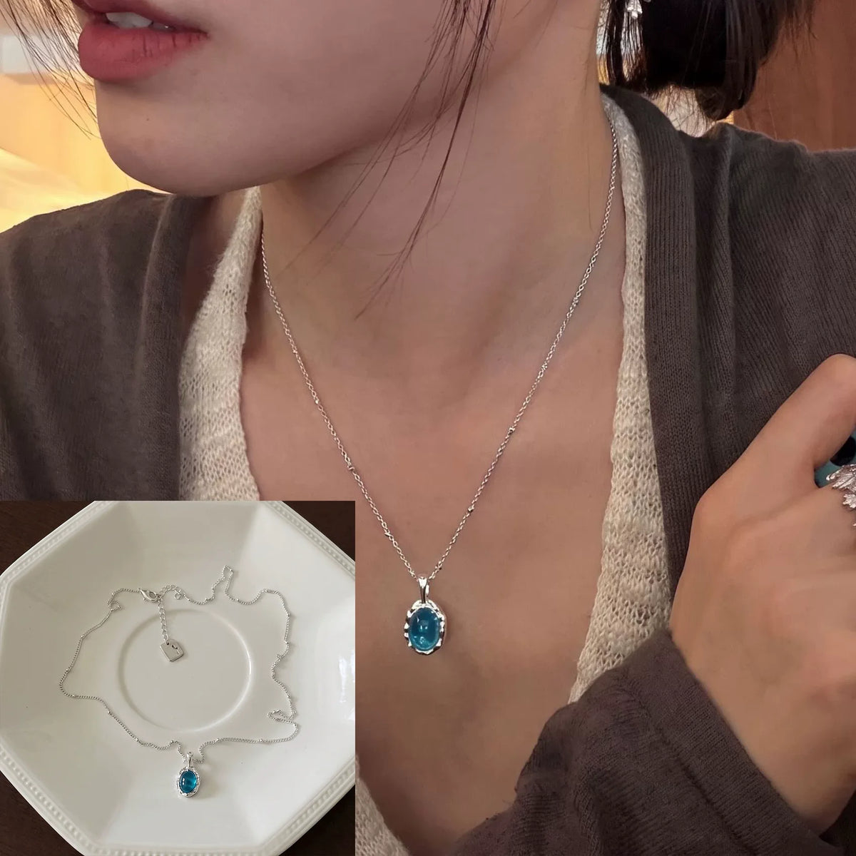 S925 Sterling Silver Necklaces For Women Simple Chain Fashion Minimalist Pendant Necklaces Adjustbale Necklace Birthday Gift