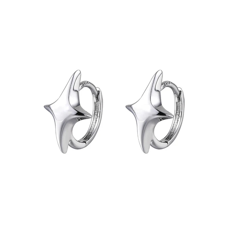 Foxanry Star Geometric Hoop Earrings For Women Couples Minimalist New Fashion Hip Hop Classic Personality Birthday Jewelry Gifts