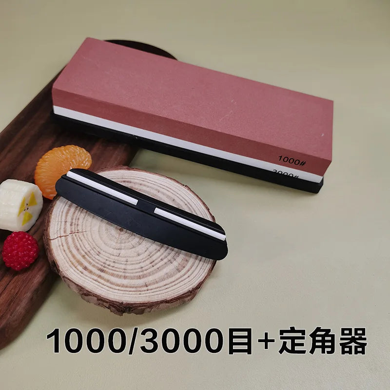 Professional Knife Sharpening Stone Kit 400/1000 3000/8000 Grit Non-slip Bamboo Base Double-side Knife Whetstone Angle Guide