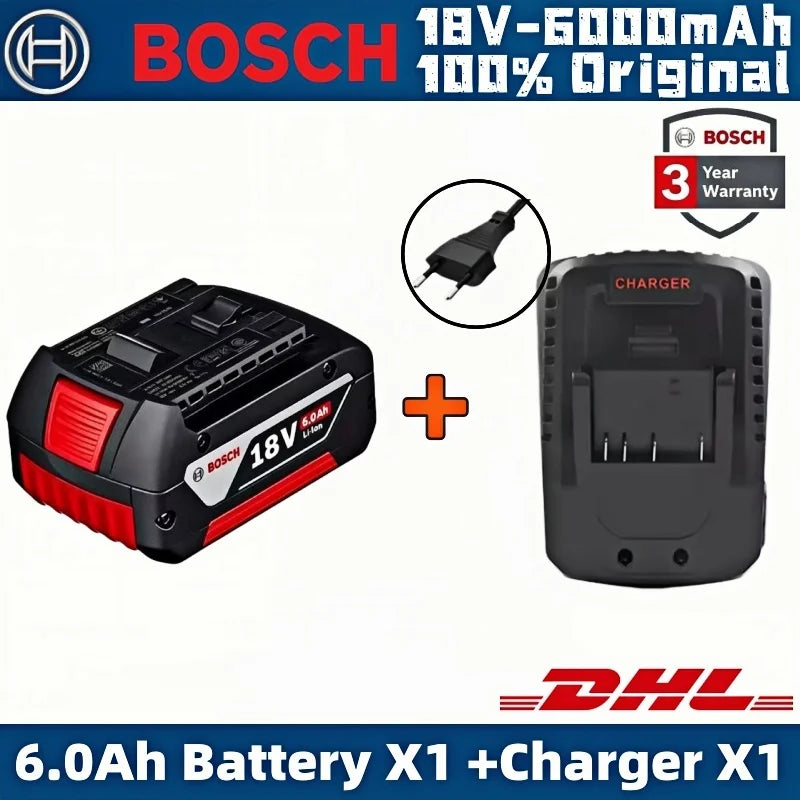 100% Original-Bosch 18V Battery, 18V and 6000mAh Backup Batteries, Draadloze Professional System, BAT609 BAT618 18V Tool Battery