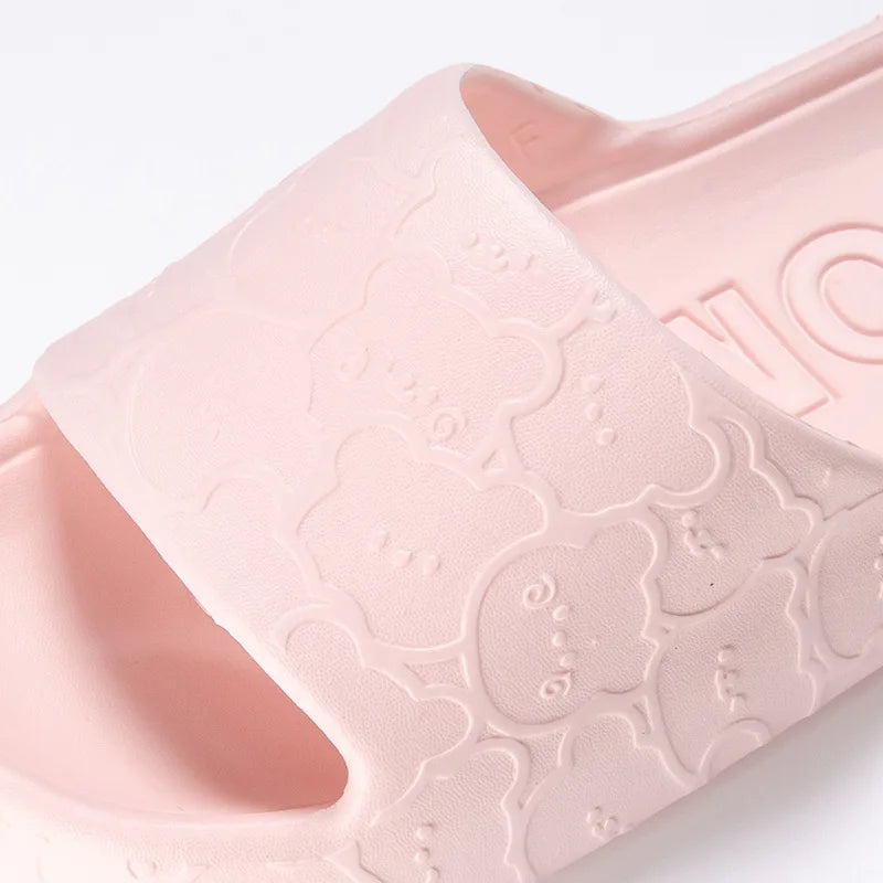 Cute Home Slippers Cloud Woman Bear Summer Beach Slides Indoor Soft Sole Non Slip Eva Sandals Men Male Flip Flops Shower Shoes