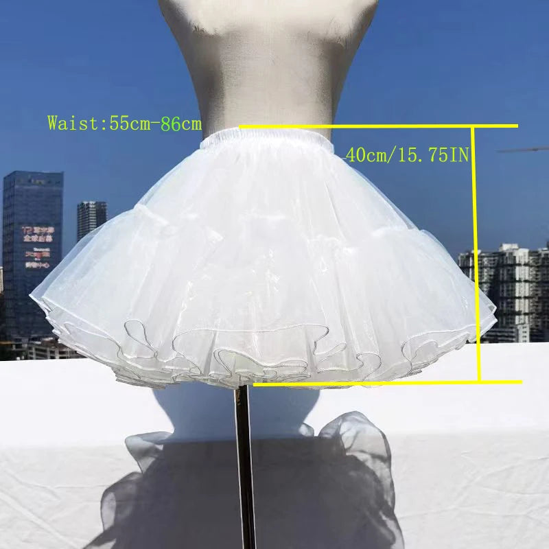 Five Layers Soft Yarn Cloud Support Canopy Girl Korea Japan Cute Petticoat Blacke White Fluffy Lolita Skirt Cosplay Boneless