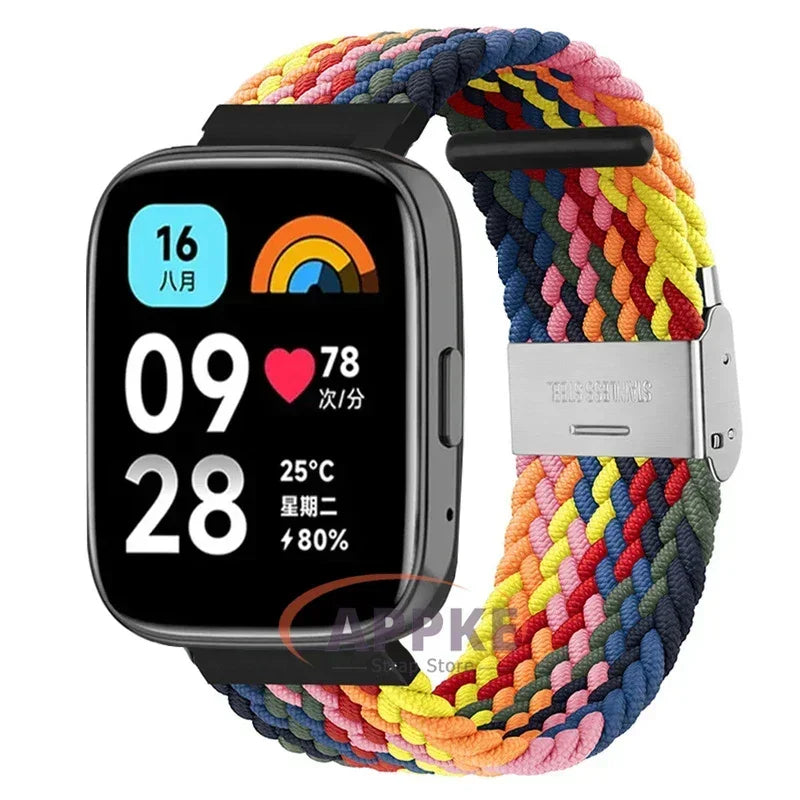 Elastic Braided Strap For Redmi Watch 5/3 Active Watchband Nylon Adjustable Quick Release Bracelet For Redmi Watch 3/5 Lite
