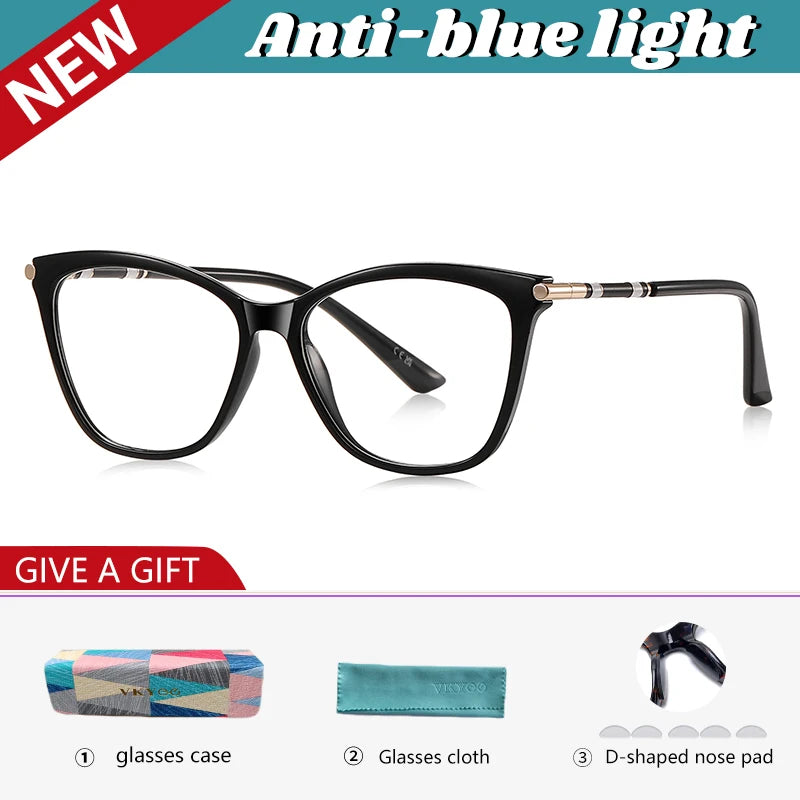 VICKY Classic Minimalist Geometric Design Fashionable Anti-blue Light Reading Glasses Customized Prescription Available LS211