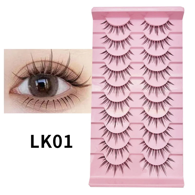 10 Pairs Natural Lashes Manga Full Strip Lashes Makeup Bulk Wholesale Dropshipping Eyelash Extension Lashes Anime False Eyelash