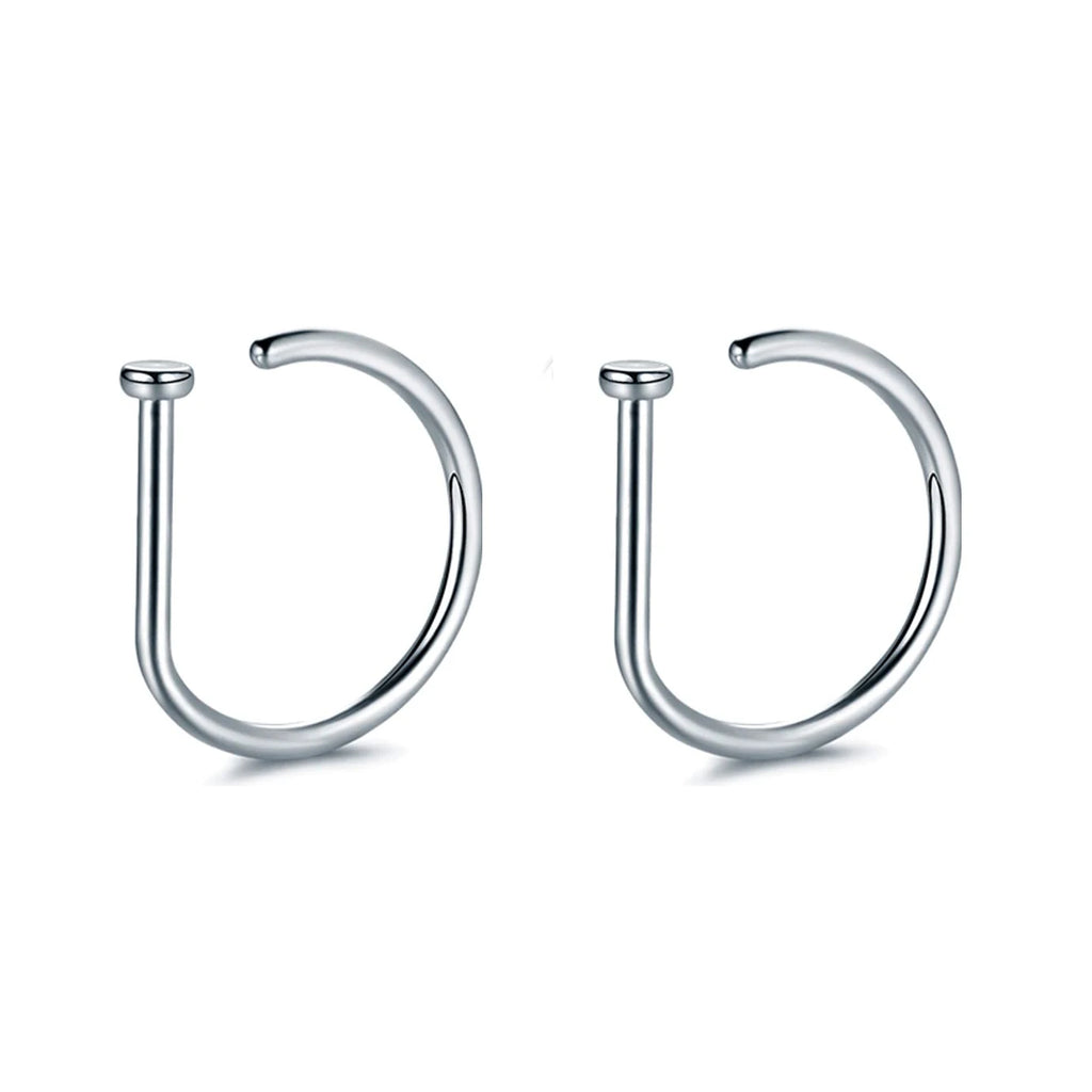 Fake Nose Ring Hoop Lip Labret Ring for Women Non Pierce Hoop Nose Ring  Septum Hoop  Ring Tragus Rook Ring Non Piercing Jewelry